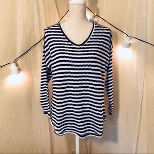 FOR THE REPUBLIC [NWT] Striped B&W Knit Sweater